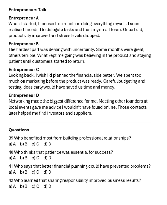 Example of cross-text matching
