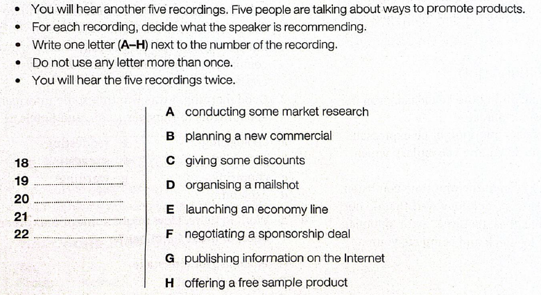 Example of multi-matching task