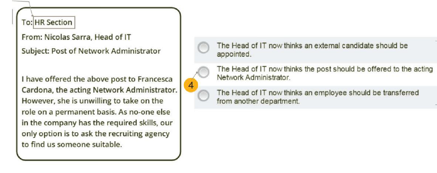 Example of shorter reading text task